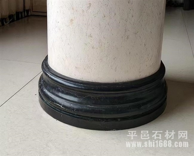 大理石柱脚石加工，大理石圆柱柱墩样式图