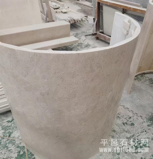 米黄大理石光面圆柱，大理石圆柱柱皮加工