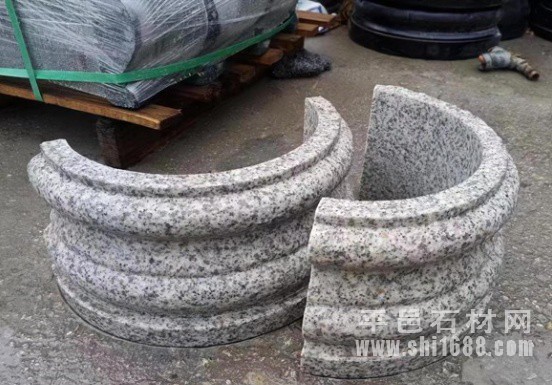 芝麻白柱墩石加工厂，圆柱柱脚石样式图